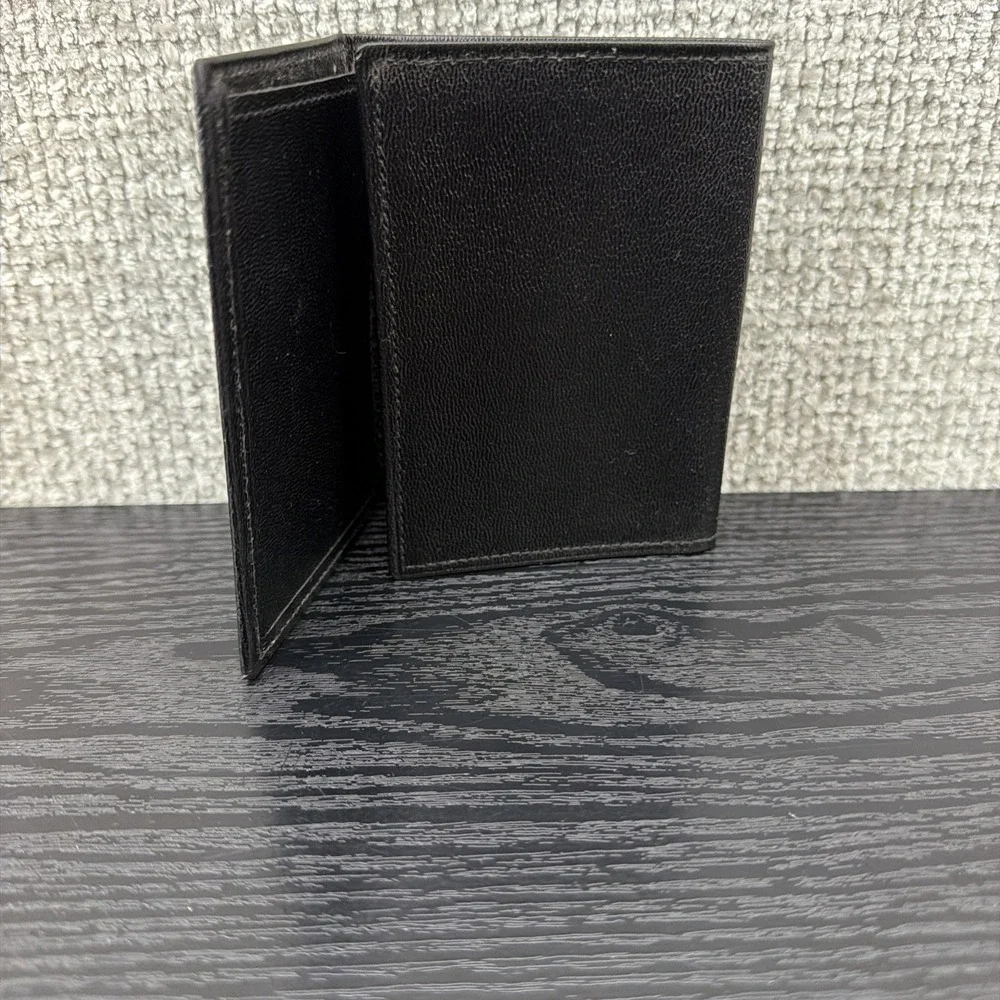 Di Lido Black Imported‎ Black French Kidskin Tri fold Wallet Mens Classic